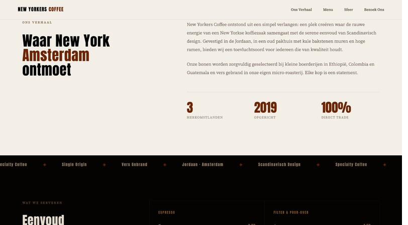 New Yorkers Coffee website